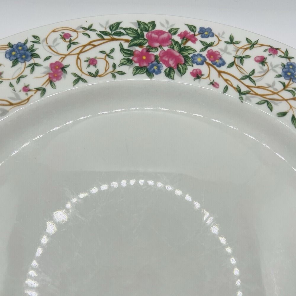 Farberware Monaco Dinner Plate 11" Fine China Floral Gold Trim White Vintage - Picture 4 of 6